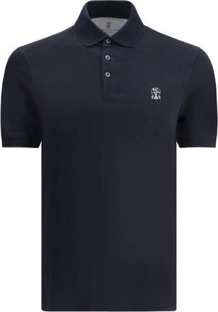 Brunello Cucinelli Classic Polo Shirt Short Sleeve - Heren - Polos - Blauw - XL - Katoen - Tops