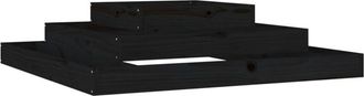 vidaXL Planter Black 110x110x27 cm Solid Wood Pine Vidaxl