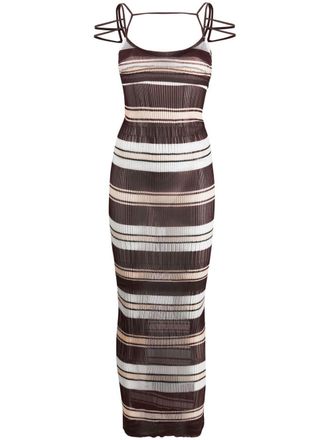 Jacquemus Gestreepte maxi-jurk - Bruin