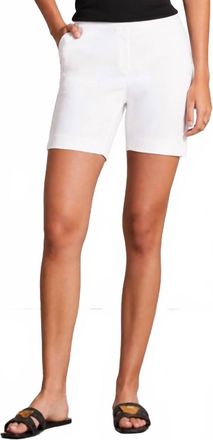 Tribal Flat Pull On Short In White