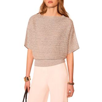 Mint Velvet Metallic Batwing Knit Top in Silver at Nordstrom, Size X-Small