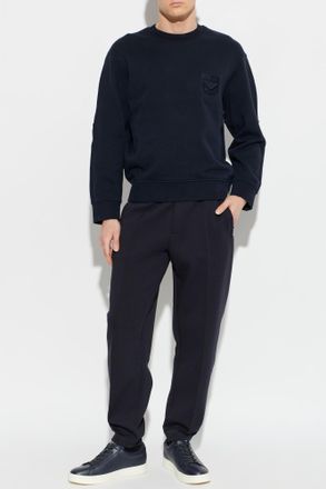 Emporio Armani Sweatpants With Leg Stitching, Mens, Navy Blue