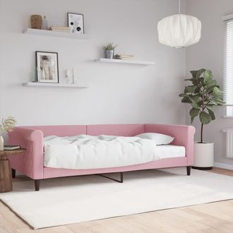 vidaXL Vidaxl - Sof&aacute; Cama Con Colch&oacute;n Terciopelo Rosa 100x200 Cm