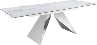Angel Cerd&aacute; Mesa comedor extensible rectangular m&aacute;rmol porcel&aacute;nico