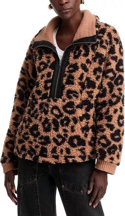 Vintage Havana Leopard Sherpa Jacket In Brown