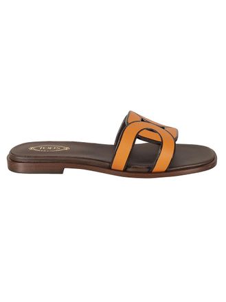 Tod's Orange Slip On Sandals