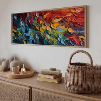 Dmora Cuadro Mirato, Estructura De Madera Nobilitada, 50x120h Cm Multicolor