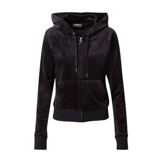Juicy Couture Hoodies & sweatvesten, Dames, Zwart, M, Polyester, Zwarte Hoodie Trainingspak Set
