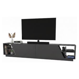 Dmora Dmora - Mueble De Televisi&oacute;n Nyx, Aparador De Sal&oacute;n, Mueble Bajo Para Tv, Base De Pared Equipada, 240x37h47 Cm, Antracita, Con Embalaje Reforzado