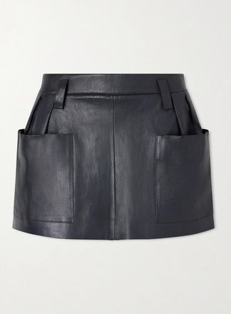 Stouls Minigonna In Pelle Con Pinces Anastasia - Nero