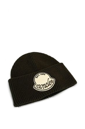 Moncler BRANDED FOLD BEAINIE Size: OS, colour: GREEN