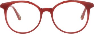 Chlo&eacute; Core 49mm Cat Eye Optical Glasses in Orange Orange Transparent at Nordstrom Rack