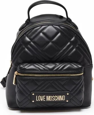 Love Moschino Black Quilted Polyurethane Backpack