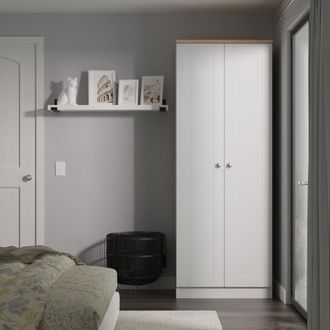 Welcome Furniture Tutbury Ready Assembled 2 Door Wardrobe in Grey Ash & Bardolino Oak - Welcome Furniture | TJ Hughes