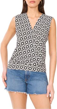Vince Camuto Foulard Print Sleeveless Surplice Top in New Ivory at Nordstrom, Size X-Large