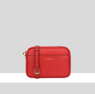 Paul Costelloe Womens Cooper Leather Cross Body Bag - Red - One Size