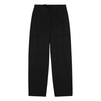 Jil Sander Wide Trousers, male, Black, Size: L Cotton Poplin Cargo Trousers