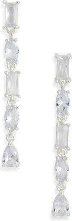 Nordstrom Rack Cubic Zirconia Linear Earrings in Clear- Silver at Nordstrom Rack