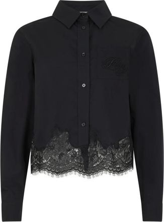 Philipp Plein Dames, Blouses & Shirts, Zwart, Maat: M Katoen