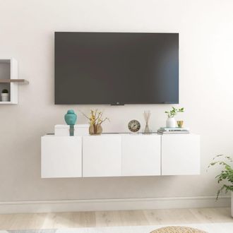 vidaXL Muebles Colgantes De Tv 2 Unidades Blanco 60x30x30 Cm Vidaxl