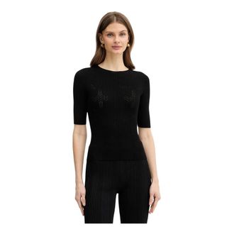 Twinset Jersey de Cuello Redondo - Knitwear - Mujer - Negro - S