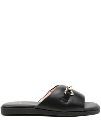Love Moschino buckle-detail leather sandals - Black