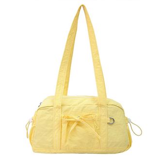 Generic Women Stylish Nylon Handbag Large Capacity Bowknot Commute Shoulder Bag (Black)