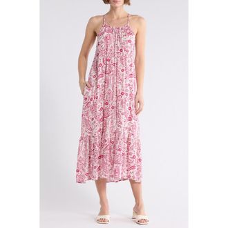 Boho Me Open Back Cover-Up Dress in Pink Paisley at Nordstrom Rack, Size X-Small