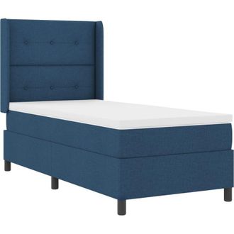 vidaXL Box Spring Bed with Mattress Blue 80 x 200 cm Fabric vidaXL
