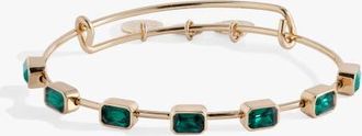 Alex and Ani May Birthstone Emerald Cut Bangle in Gold at Nordstrom