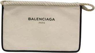 Balenciaga Pre-owned Clutch - Heren - Vintage Clutch - Beige - ONE Size - Leer - Vintage