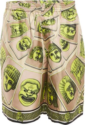 Versace Zijden shorts met print - Beige