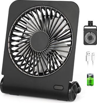 OEM Ventilador Usb Port&aacute;til De 2500 Mah, Mini Ventilador Recargable Con 4 Velocidades, Ultra Silencioso ( 30 Db) - 260 G, Giratorio 220&deg;, Para Uso En Inte