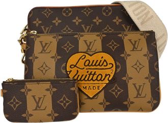 Louis Vuitton Nigo Trio Messenger Limited Edition Stripes Monogram Canvas Brown Canvas Handbag (Pre-Owned)