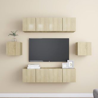 vidaXL Vidaxl - Juego De Muebles De Sal&oacute;n 6 Piezas Roble Sonoma