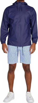Redvanly Cloud Hooded Raincoat In Midnight Navy