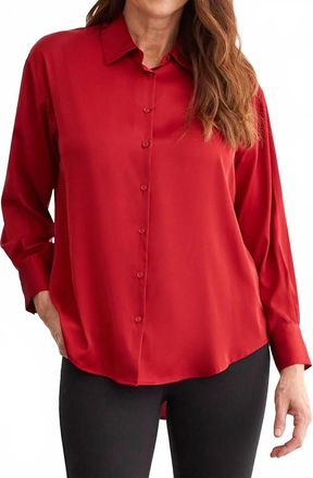 Tribal Drop Shoulder Blouse In Red