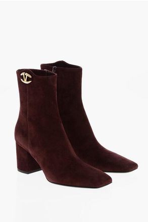 Valentino Stivaletti in Suede con Punta Squadrata 7cm taglia 37,5