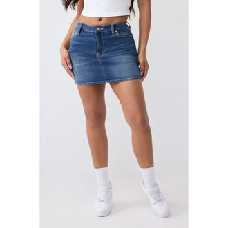 True Religion Denim Miniskirt in Medium Ocean Storm Wash at Nordstrom Rack, Size 32