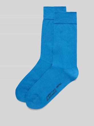 Christian Berg Socken mit Label-Print im 2er-Pack in Hellblau, Gr&ouml;&szlig;e 39/42