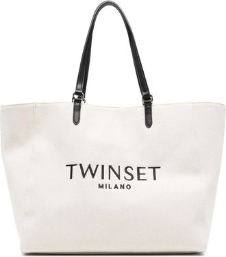 Twin-Set Schoudertas met geborduurd logo - Beige