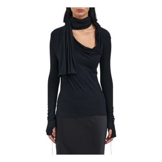 Andrea Ya'aqov Mujer, Blusas y Camisas, Negro, Talla: S