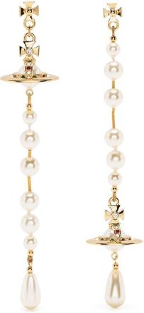 Vivienne Westwood faux-pearl drop earrings - women - Brass - One Size - Gold