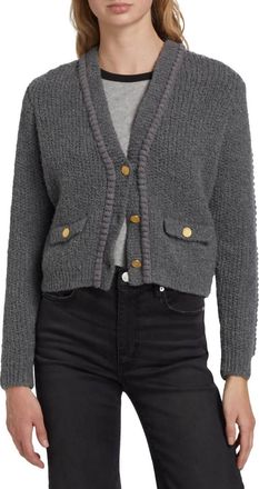Frame Denim Double Pocket Cardigan In Pewter