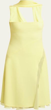 Versace Halter Silk Cady Mini Cocktail Dress