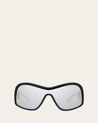 Loewe Anagram Mirrored Acetate Shield Sunglasses