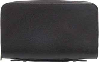 Louis Vuitton Black Taiga Leather Long Wallet (Bi-Fold) (Pre-Owned)