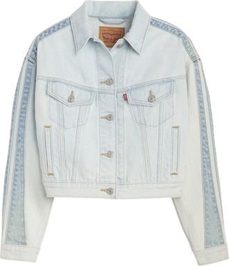 Levi's Damesjeansjassen met kraag, in de stijl van de jaren 90, in gekrompen pasvorm en met lange mouwen (Blauw)