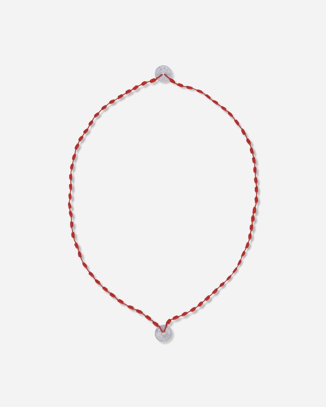 Cord Coin Necklace Red