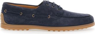 Tod's Dark Blue Suede Loafers